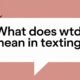 what does WTD mean in texting