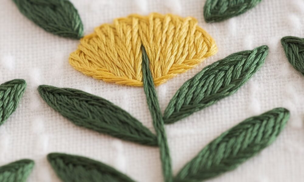 Stem stitch embroidery