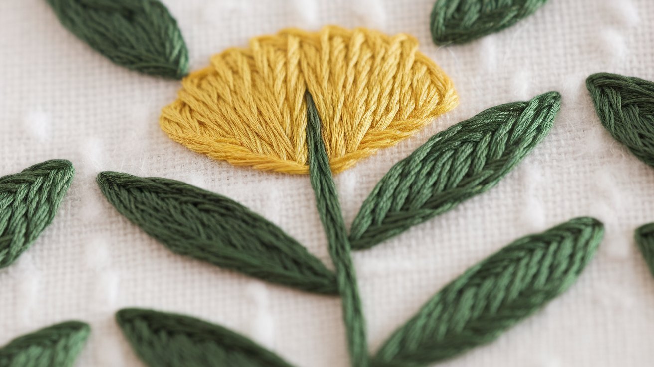 Stem stitch embroidery