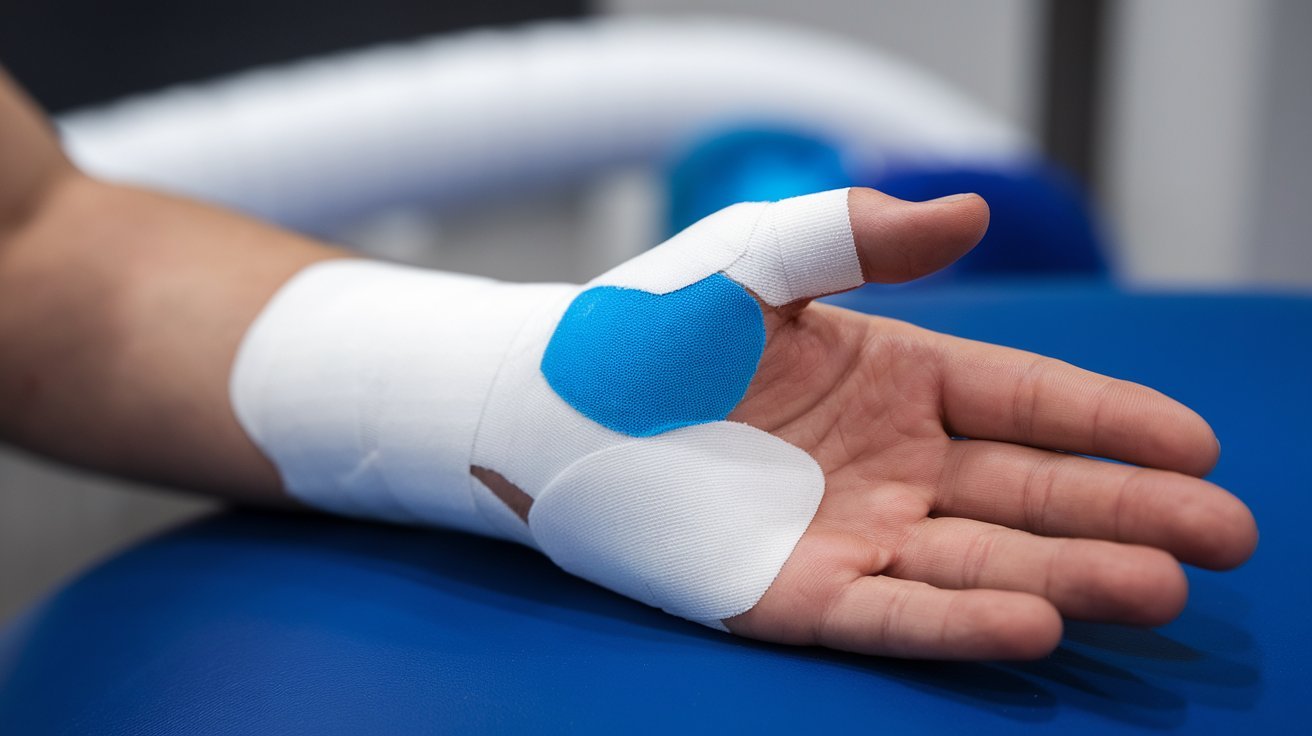 Wrist strapping KT Tape